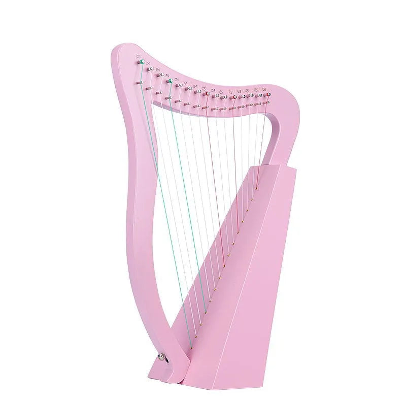 19-string 16-tone wooden lyre harp angel piano in log colour