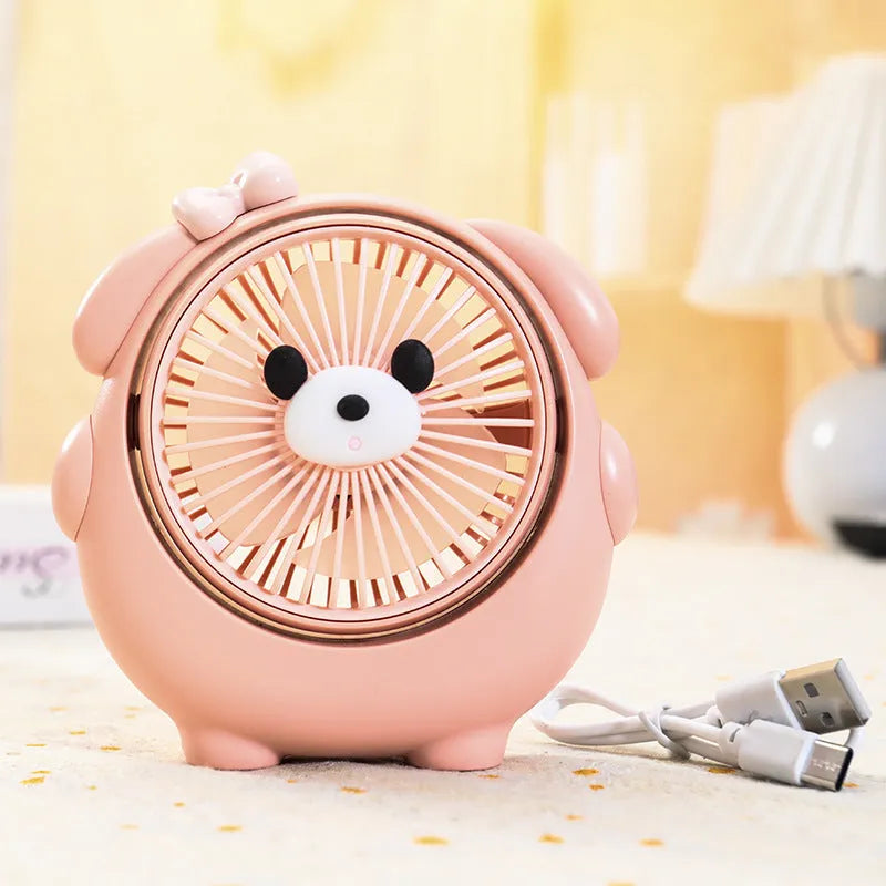 USB desktop electric fan in plastic housing with three-speed settings and quiet operation