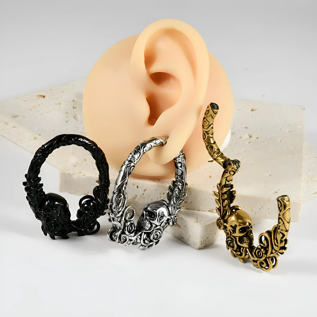 Stainless steel fashion earrings with totem patterning in multiple colour options
