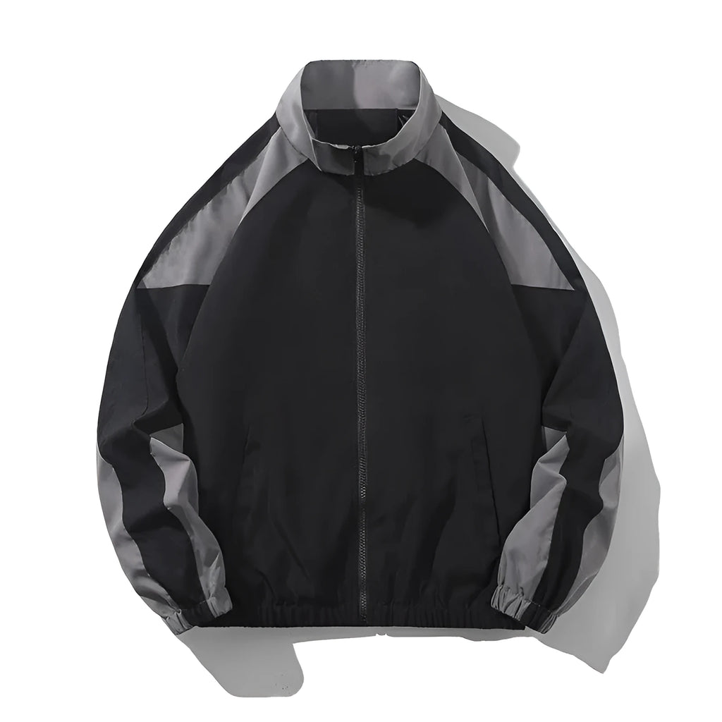 Men's casual jacket with stitching contrast colour pattern and side seam pockets