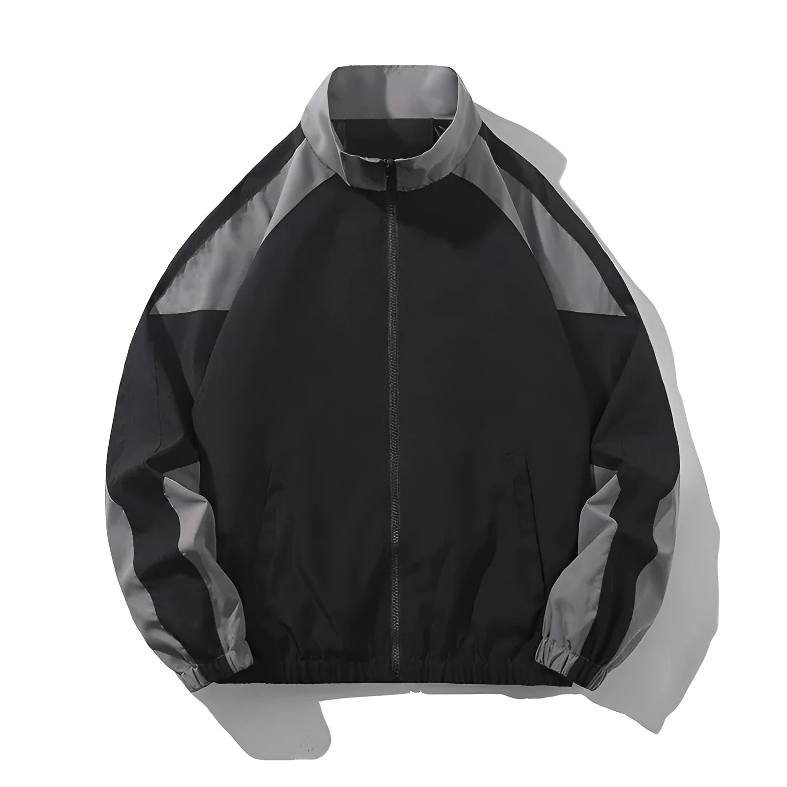 Men's casual jacket with stitching contrast colour pattern and side seam pockets