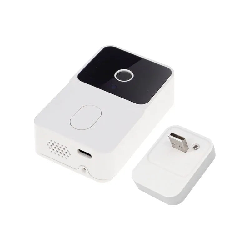 Intelligent visual doorbell with HD night vision camera, black colour, wall-mounted at entrance
