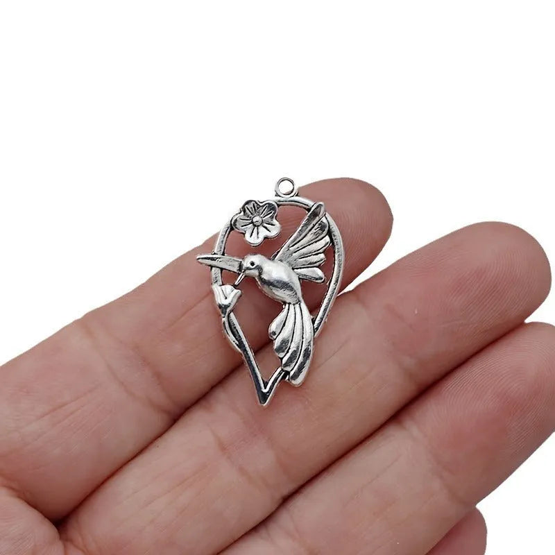 Alloy magpie bird pattern pendant with electroplated finish in P234 colour for DIY jewellery making