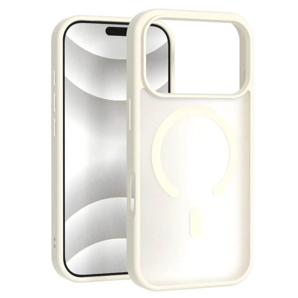 Skin-sensitive magnetic phone case frosted translucent drop-resistant cover for iPhone in black
