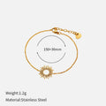 Gold geometric necklace and bracelet jewellery set with chain elements and Y-shaped pendant