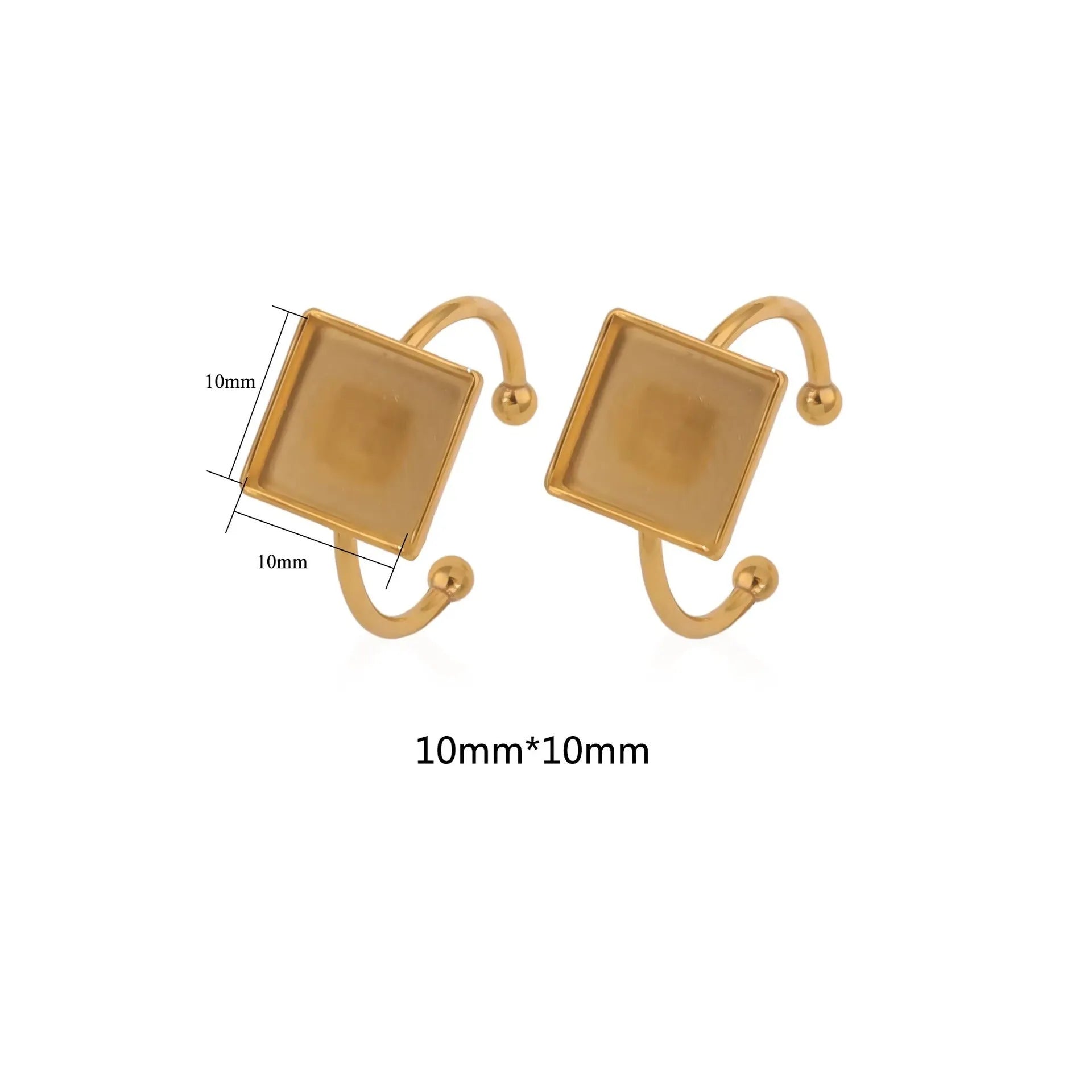 Golden stainless steel ring setting with totem pattern for DIY jewellery making