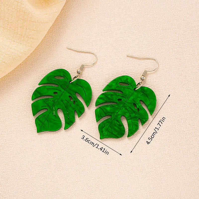 Drop shape acrylic earrings with decorative hook in five colour style options