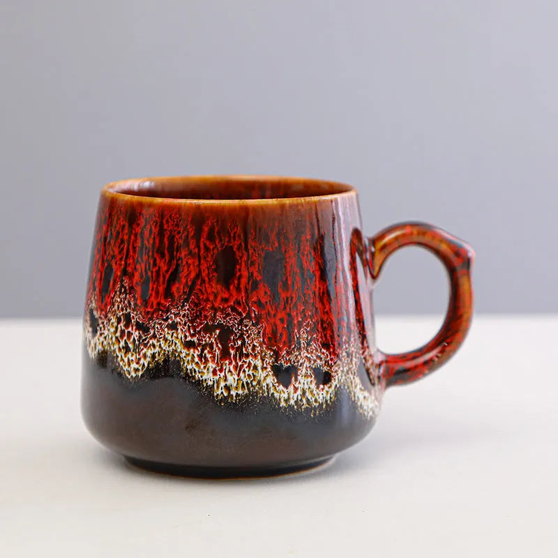 350ml retro ceramic coffee mug in vintage style with four colour options