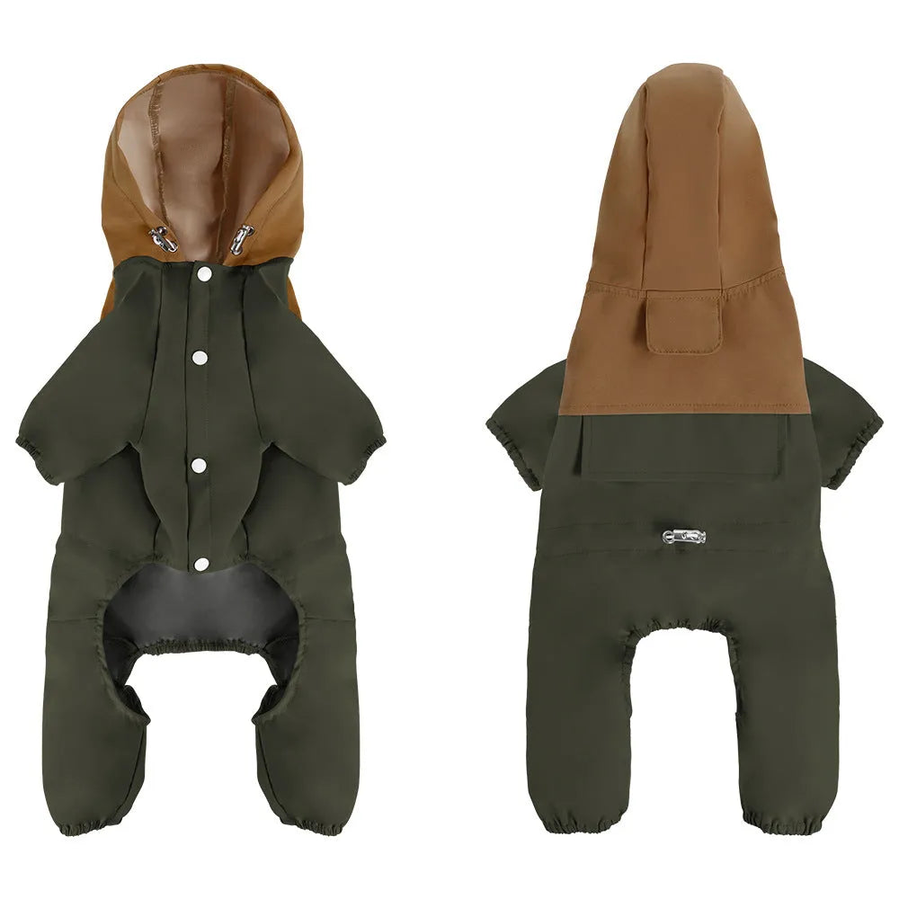 British style waterproof dustproof shell jacket for small medium dogs in polyester fabric