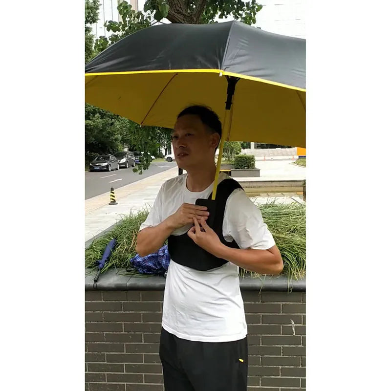 Portable umbrella holder with fixed shoulder strap in black diving cloth material