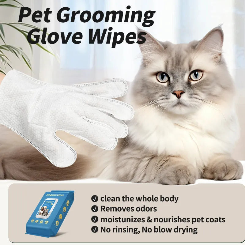 Pet disposable gloves for cat and dog bath cleaning in 20-piece packs