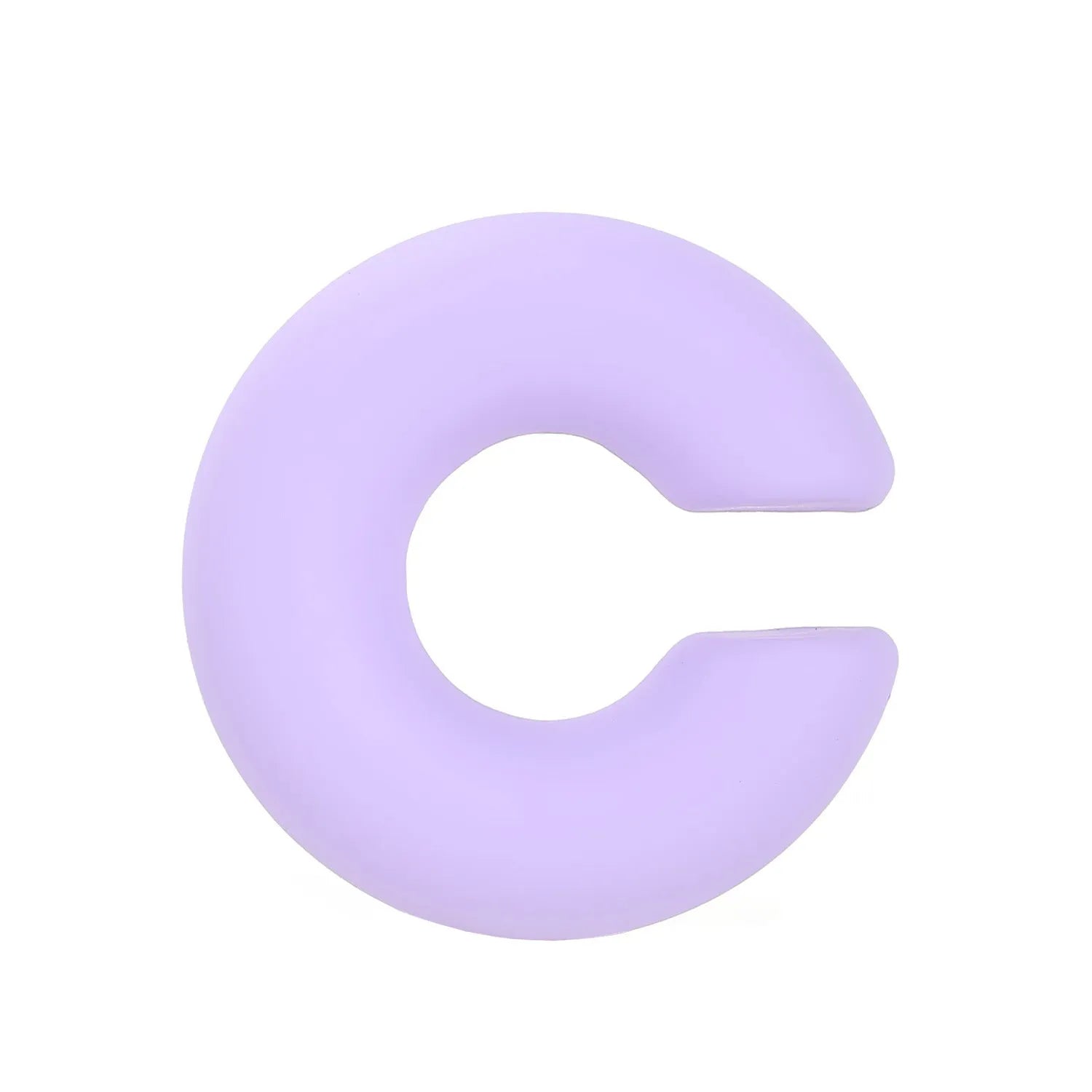 Geometric C-shape clip-on earrings with matte coarse finish in candy colours for women without pierced ears