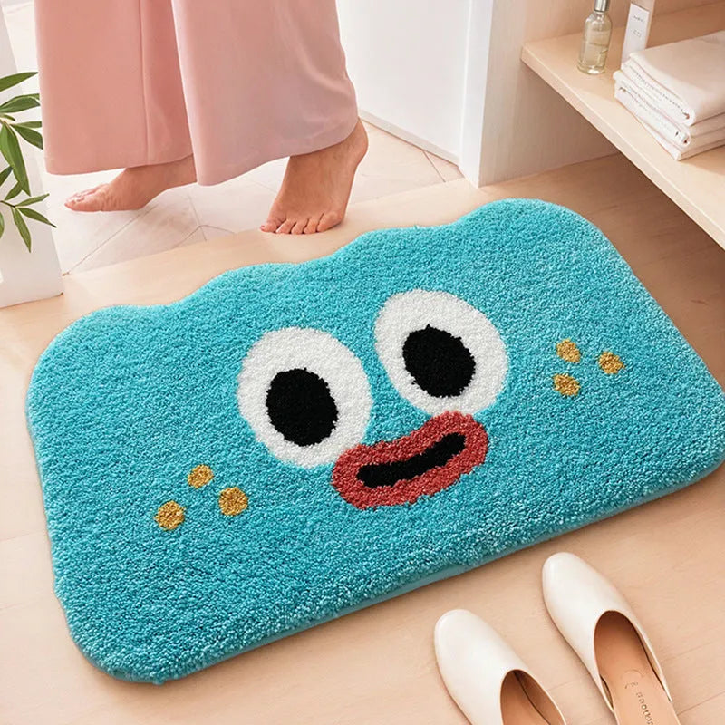 Cartoon clouds pattern bathroom mat in polyester fibre available in five colours and three sizes