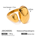 Women's geometric open ring in stainless steel with electroplated JDR2405081 finish