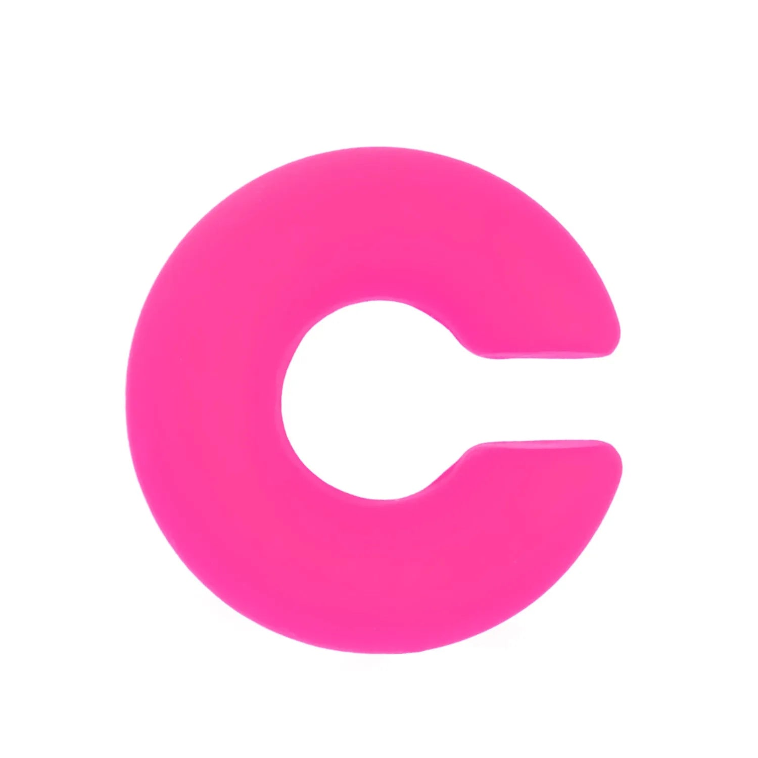 Geometric C-shape clip-on earrings with matte coarse finish in candy colours for women without pierced ears