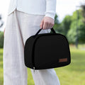 Insulated lunch box bag in textured cloth with large capacity for picnic meals