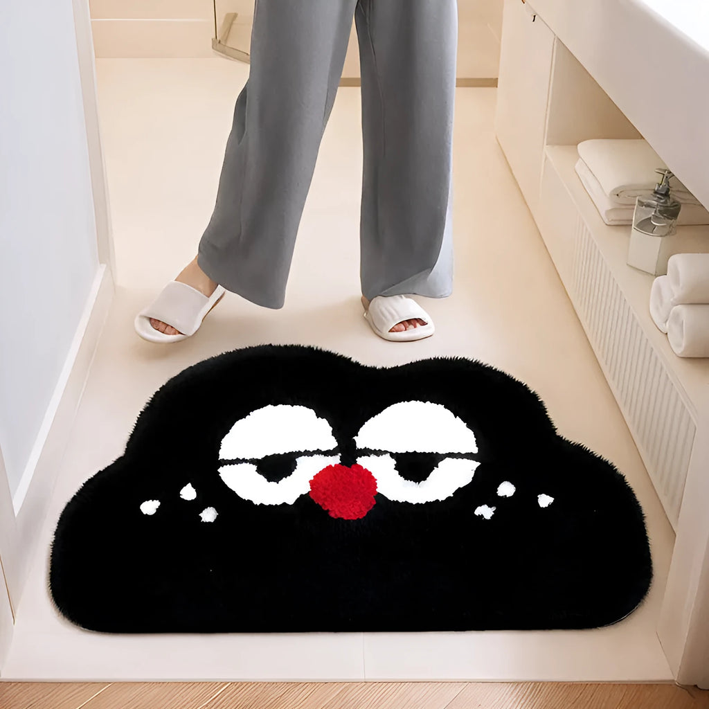 Cartoon clouds pattern bathroom mat in polyester fibre available in five colours and three sizes