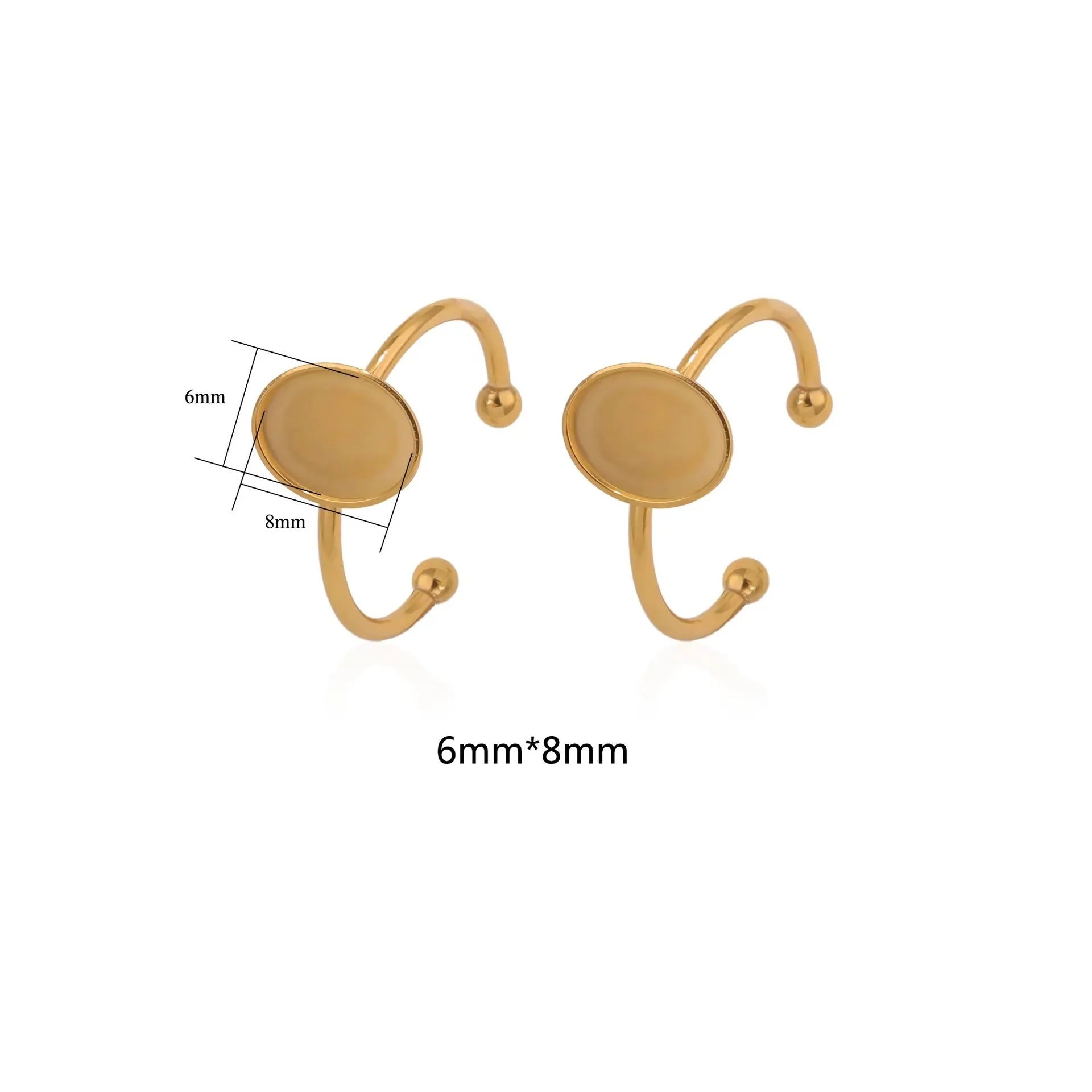 Golden stainless steel ring setting with totem pattern for DIY jewellery making