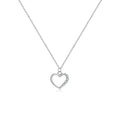 Sterling silver hollow heart necklace for women with gold plating options
