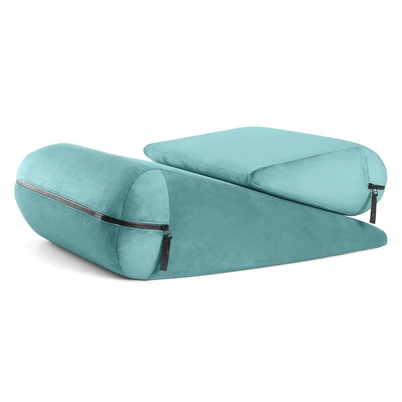 High density sponge triangle furniture pad pillow in 68x33x25cm size with embroidered surface