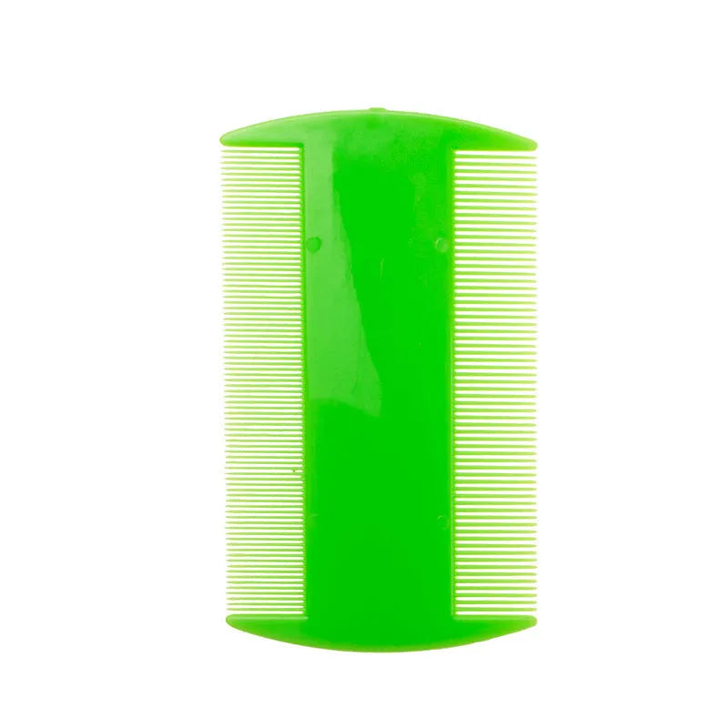 Fine teeth double-edged flea comb for pets and humans in plastic construction