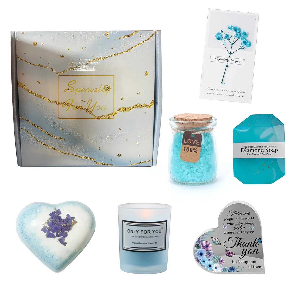 Soy wax aromatherapy candle bath gift set in gift box with multiple design suit options