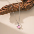 Women's geometric shell pendant clavicle chain necklace with copper pendant and stainless steel chain in white silver option