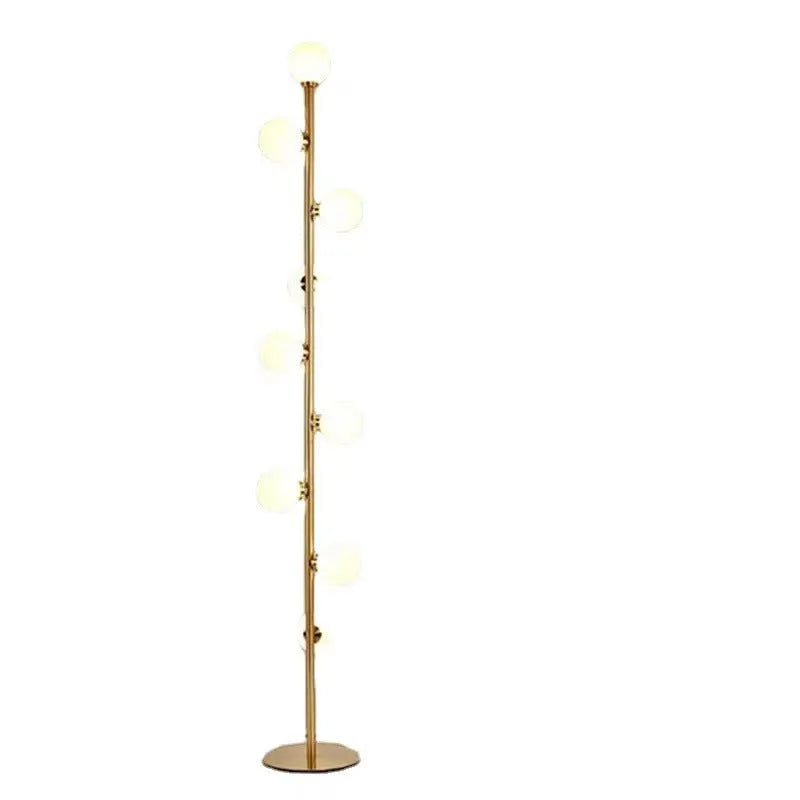 Modern Nordic minimalist floor lamp with wrought iron and glass construction, 154cm height