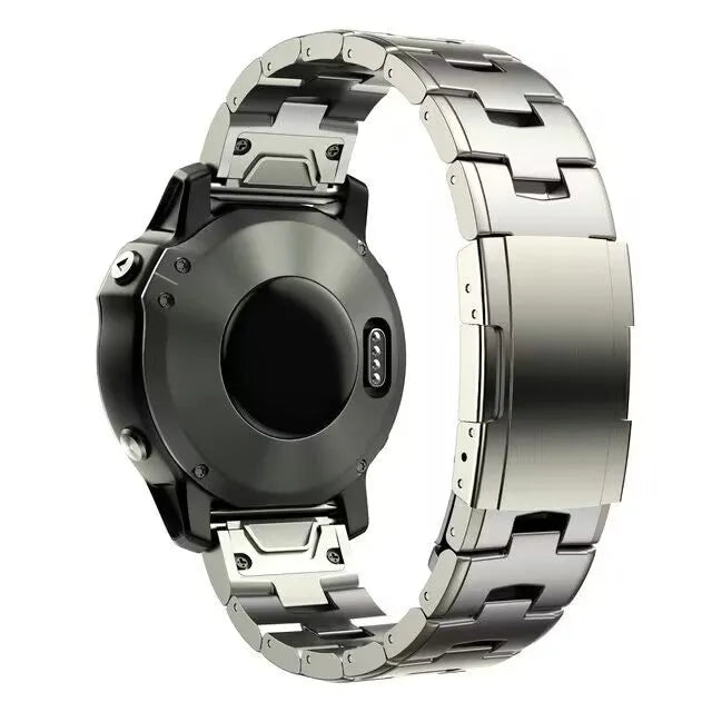 Garmin Fenix and Jiaming series replacement watch strap in black, silver, or titanium colour