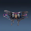 Purple colour-changing butterfly pendant necklace with rhinestone collar on an alloy chain.