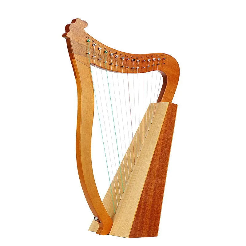 19-string 16-tone wooden lyre harp angel piano in log colour