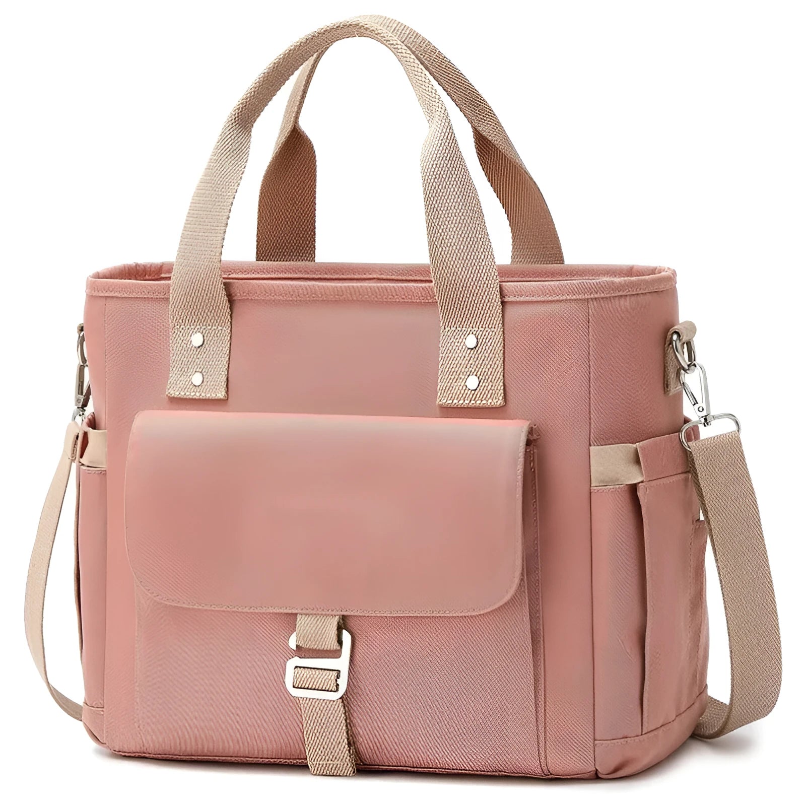 Oxford cloth hiking picnic bag with portable belt and removable shoulder strap in black, green, or pink colour options
