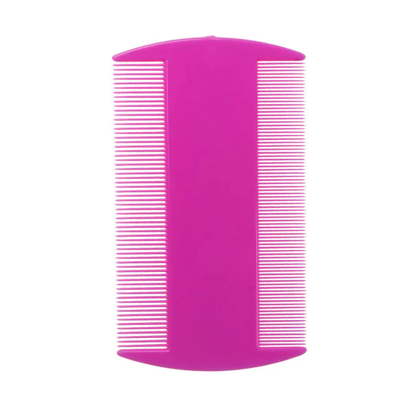 Fine teeth double-edged flea comb for pets and humans in plastic construction