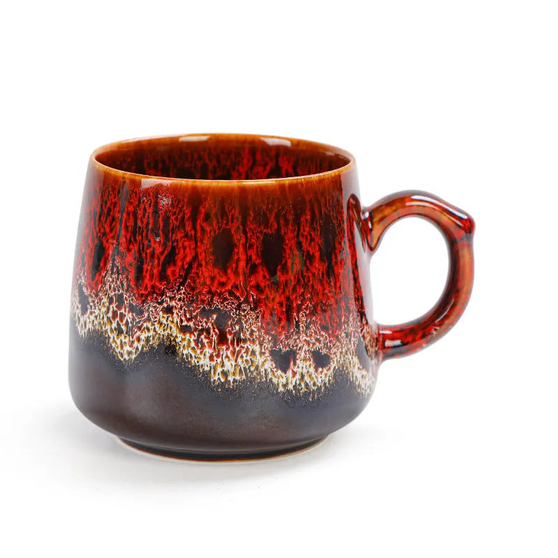 350ml retro ceramic coffee mug in vintage style with four colour options