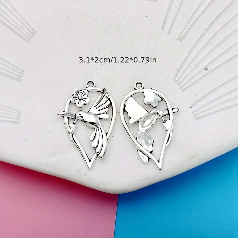 Alloy magpie bird pattern pendant with electroplated finish in P234 colour for DIY jewellery making