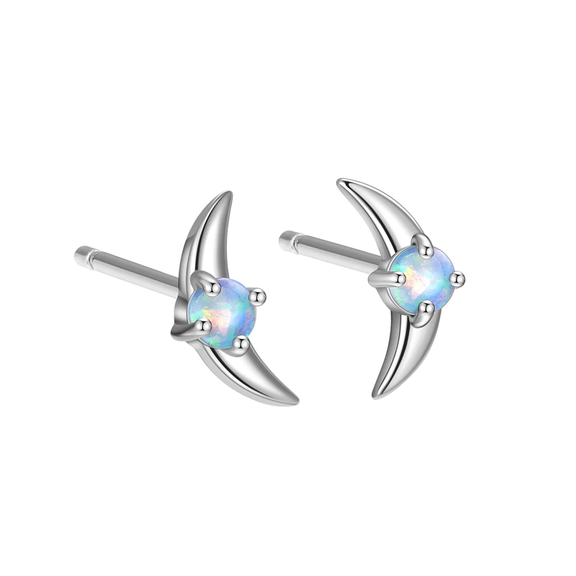 A pair of geometric drop earrings made from 925 silver with a coloured cubic zirconia stone.