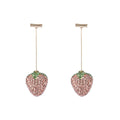 Geometric strawberry earrings with spot drill texture in six colour options including red, pink and white powder