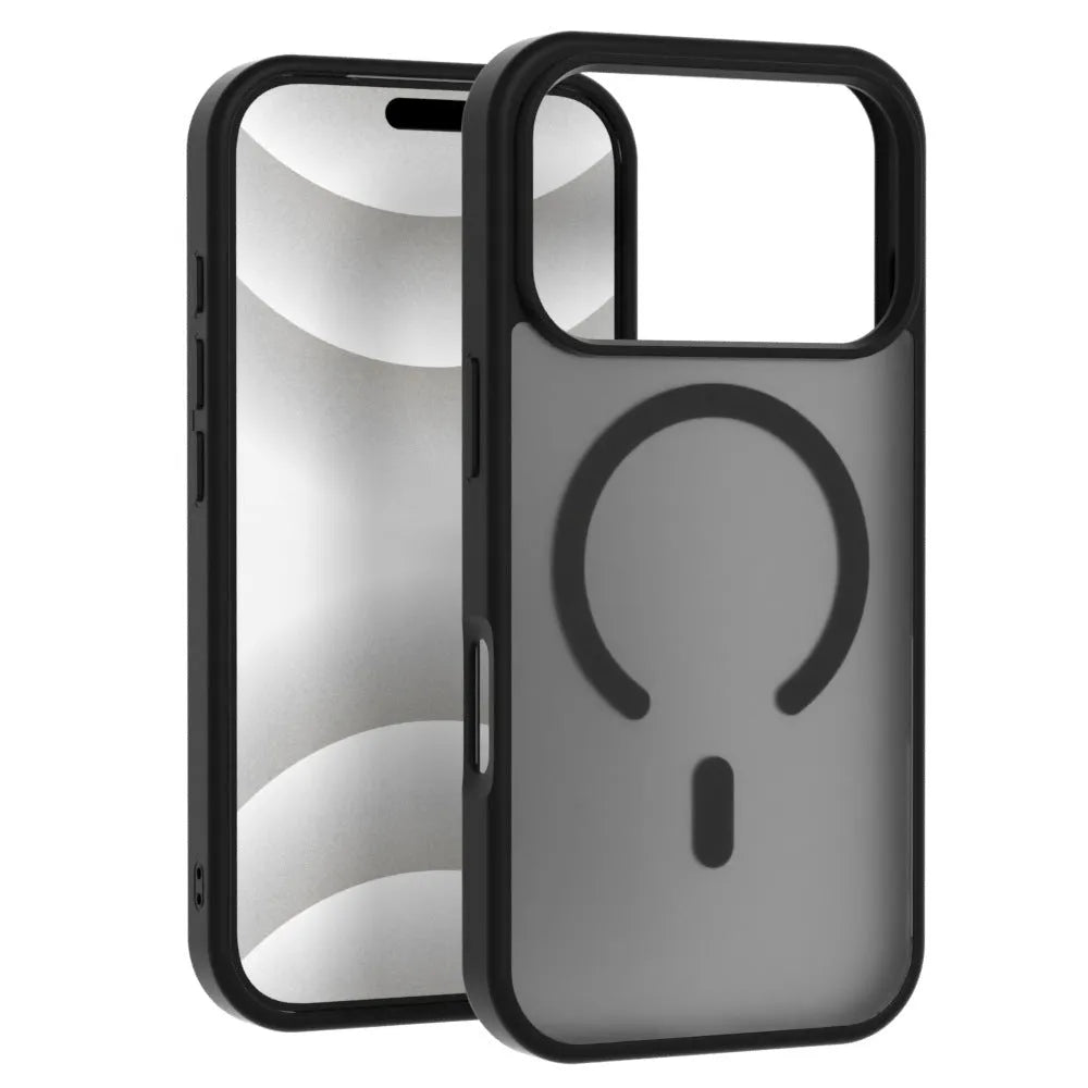 Skin-sensitive magnetic phone case frosted translucent drop-resistant cover for iPhone in black