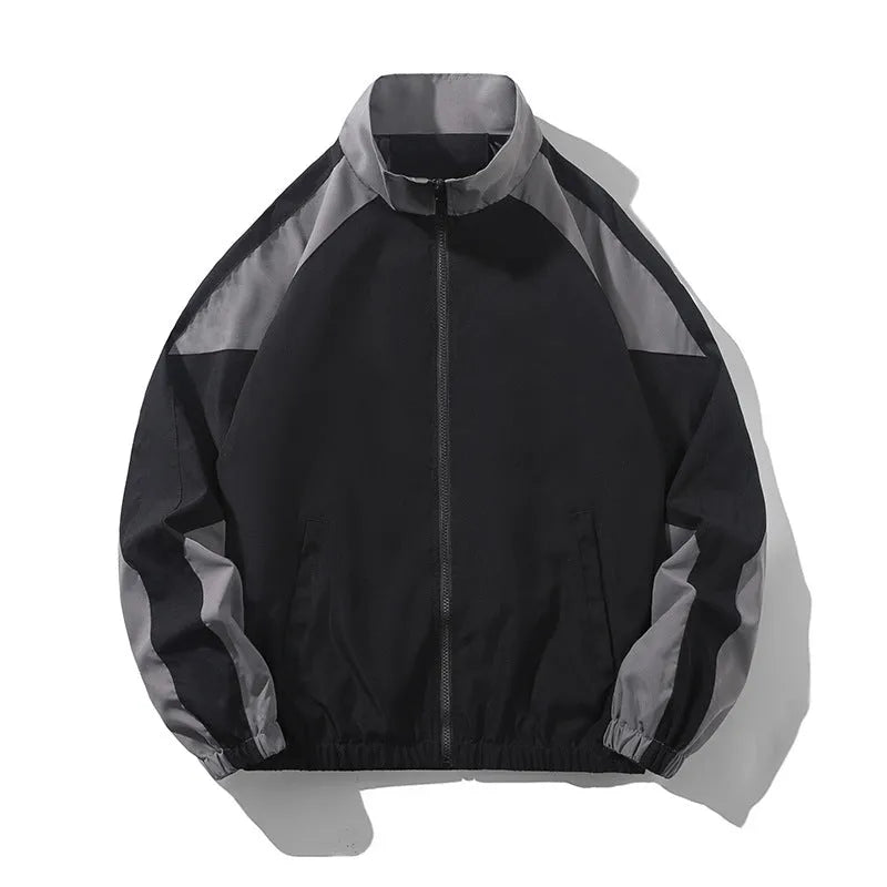 Men's casual jacket with stitching contrast colour pattern and side seam pockets