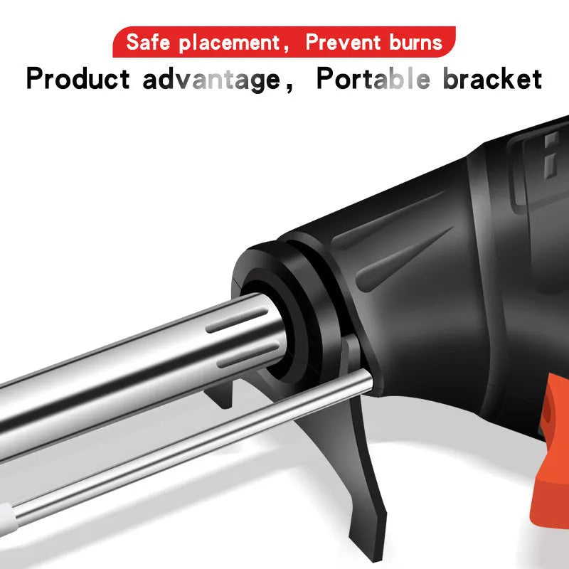 Black G102 alloy soldering gun set with light, five piece toolkit for electronics.