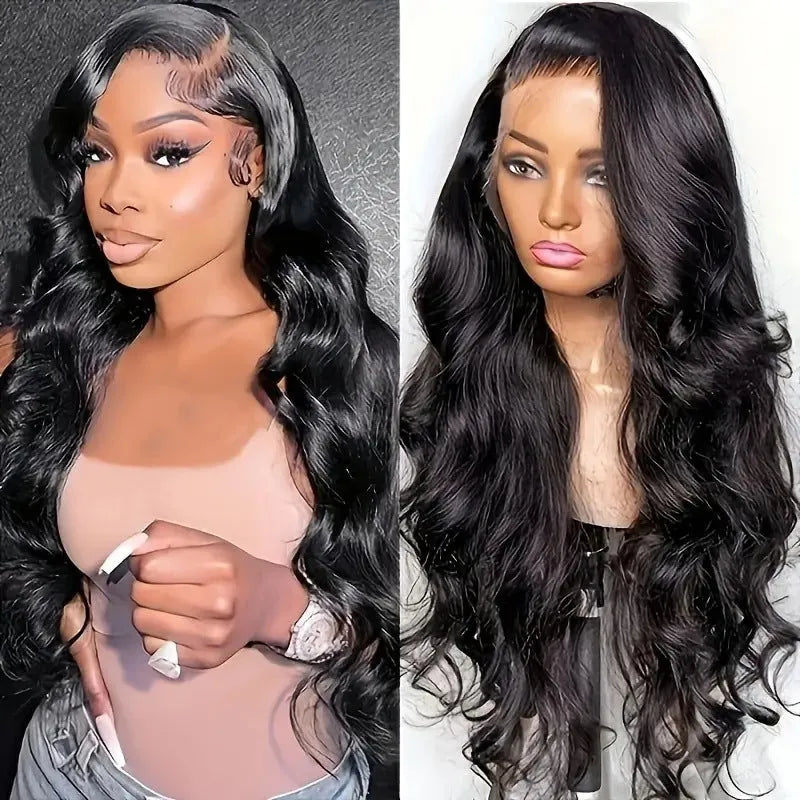 Black big wave ladies wig made from high-temperature fibre lace chemical fibre