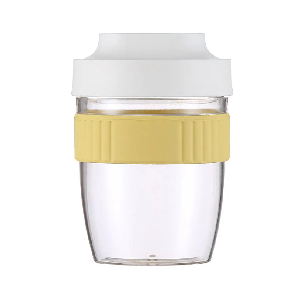 Green plastic salad cup with breakfast oat lid and spoon, leak-proof microwave-safe container