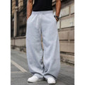 Men's straight leg trousers in high waist design with elastic waistband and bamboo fibre fabric