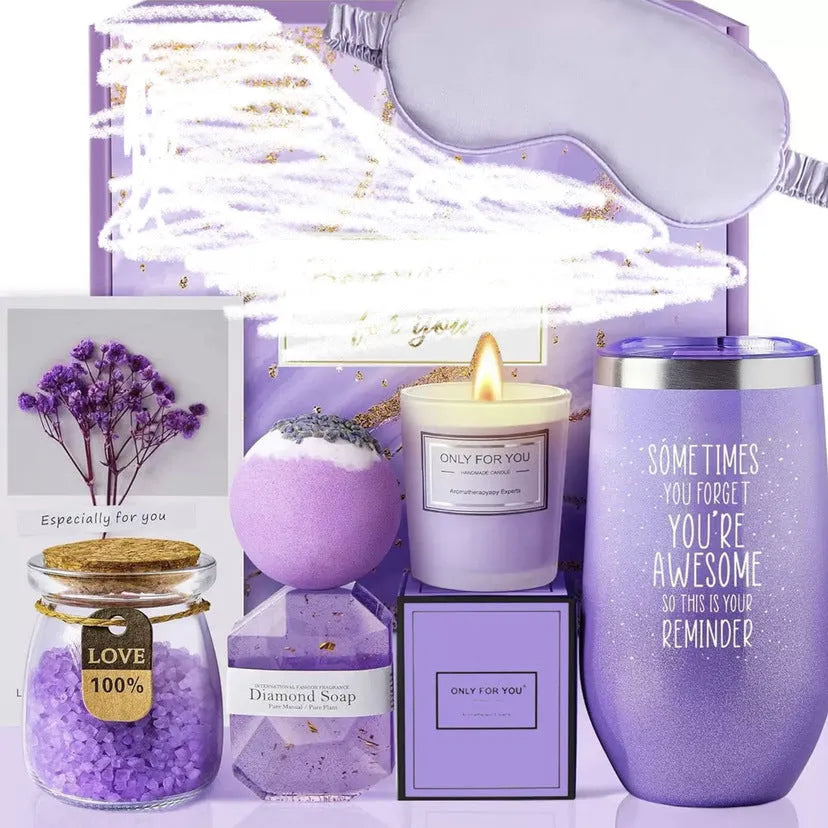 Soy wax aromatherapy candle bath gift set in gift box with multiple design suit options