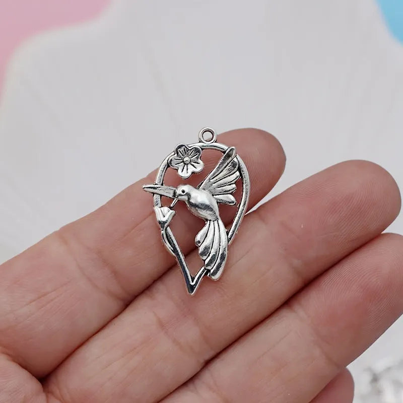 Alloy magpie bird pattern pendant with electroplated finish in P234 colour for DIY jewellery making