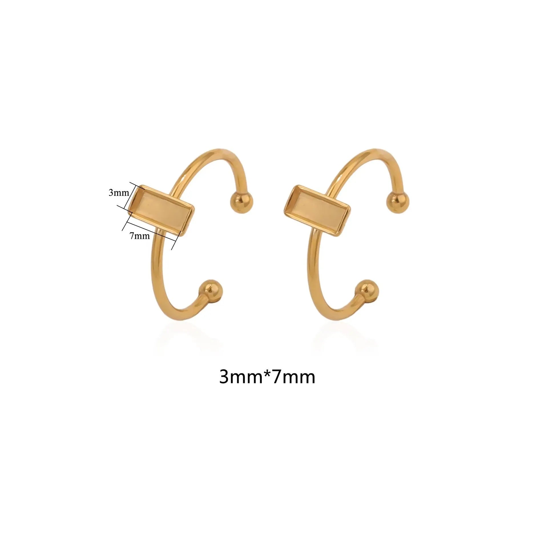 Golden stainless steel ring setting with totem pattern for DIY jewellery making