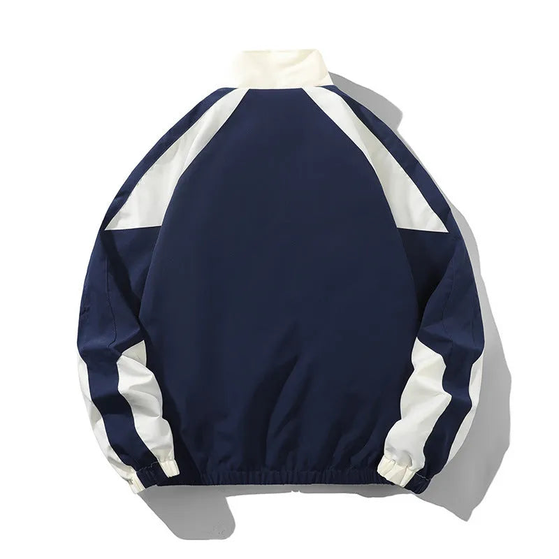 Men's casual jacket with stitching contrast colour pattern and side seam pockets