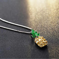 Women's geometric pineapple necklace with silver and white gold plating