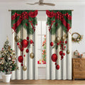 3D digital printed modern Christmas curtain hanging on a window