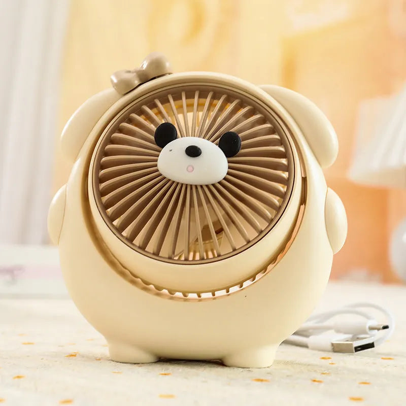 USB desktop electric fan in plastic housing with three-speed settings and quiet operation